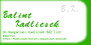 balint kadlicsek business card